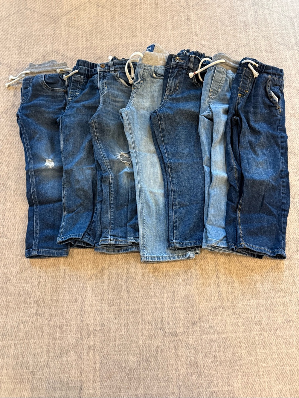 Boys 4T Jeans Denim Pants Pull On Distressed 7 Piece Lot